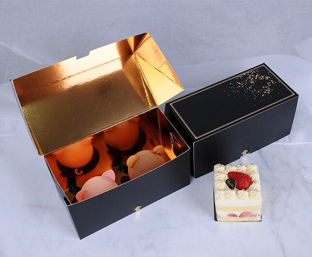 Foldable paper cake box