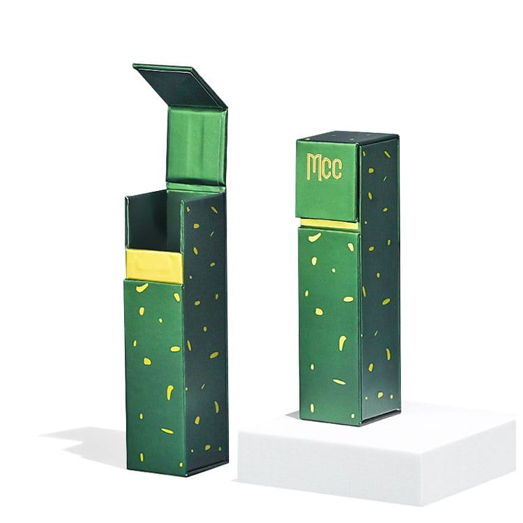 Custom Luxury Perfumed Lipstick Cosmetics Packaging Magnetic Flip Paper Box