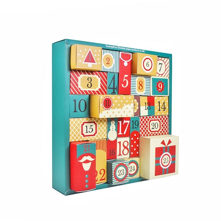 Custom Luxury Christmas Gift Box Surprise Blind Box Calendar Box with 12 or 24 Drawers Factory