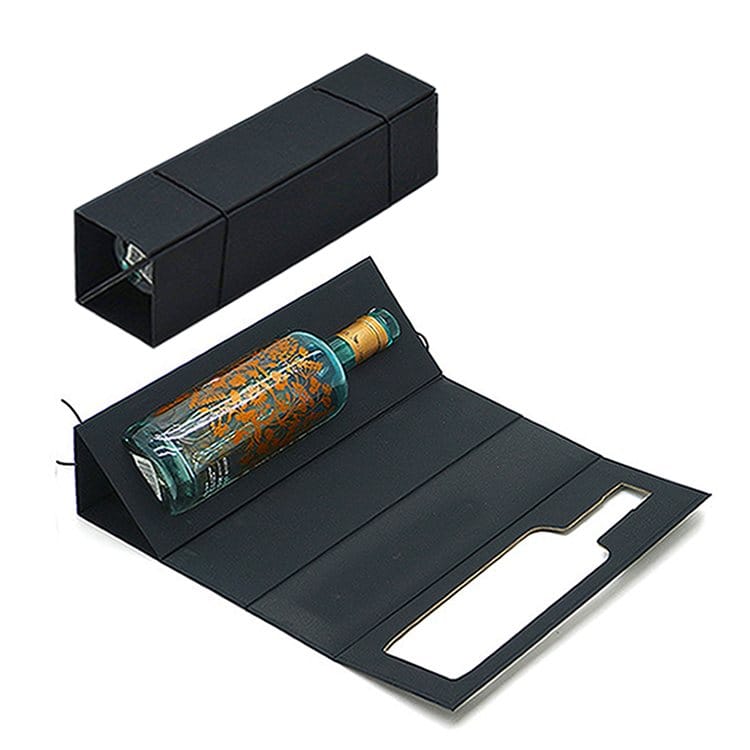 Custom Luxury One-Piece Folding Wine Box That Can Save Transportation and Storage Space