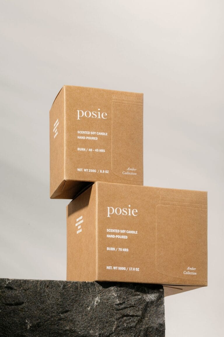 Posie's Custom Top Tuck Boxes for Eco-Friendly Candle Packaging