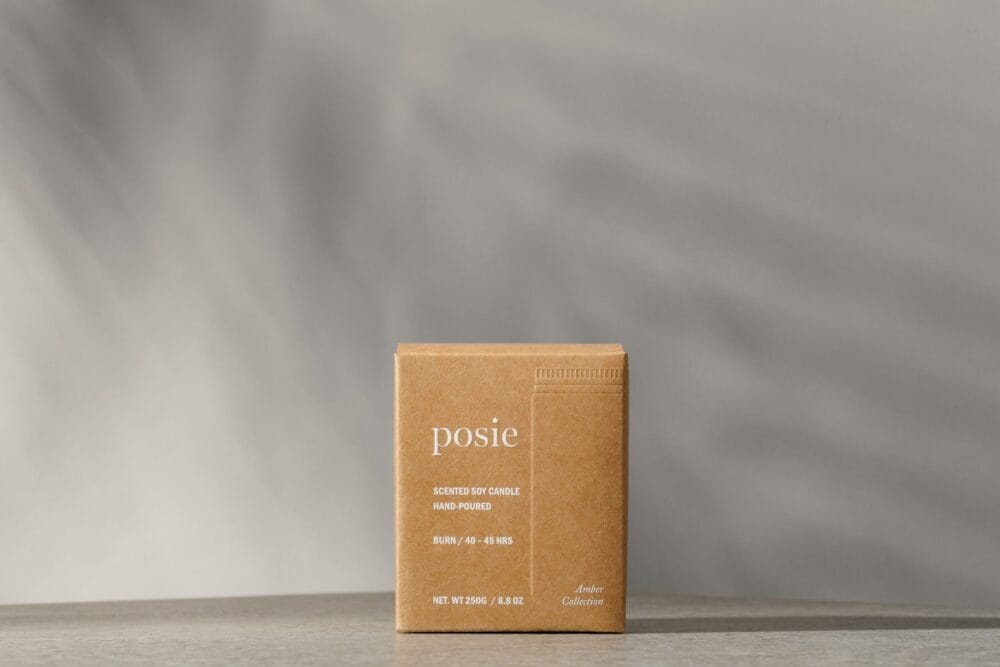 Posie's Custom Top Tuck Boxes for Eco-Friendly Candle Packaging