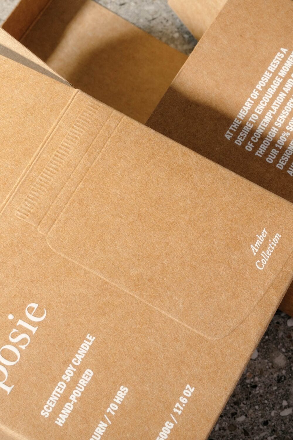 Posie's Custom Top Tuck Boxes for Eco-Friendly Candle Packaging