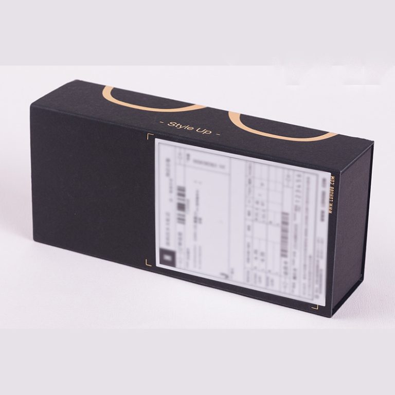 Black Rigid Cardboard Glasses Drawer Packaging Box Custom Glasses Paper Boxes