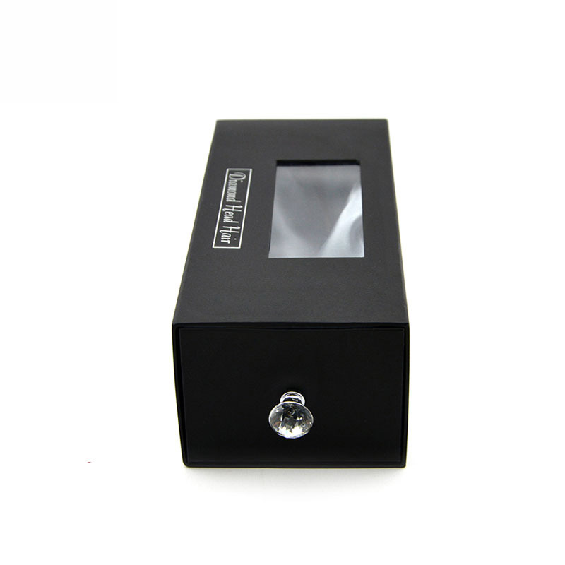 Black Rigid Drawer Style Wig Hair Boxes KALI Custom Hair Packaging Boxes (3)