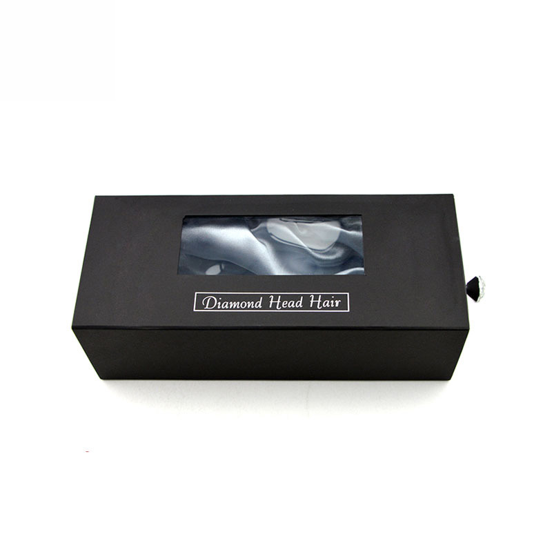 Black Rigid Drawer Style Wig Hair Boxes KALI Custom Hair Packaging Boxes