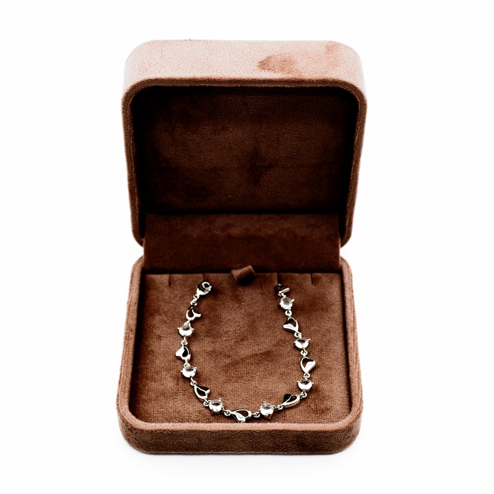 Brown Velvet Jewelry Bracelet Box Gift Box Factory KALI (1)