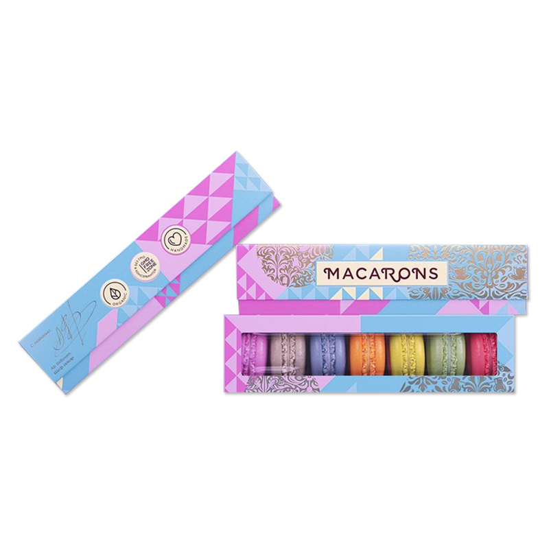 Colorful Macaron Cardboard Box with Clear Window Kali Custom Boxes (1)