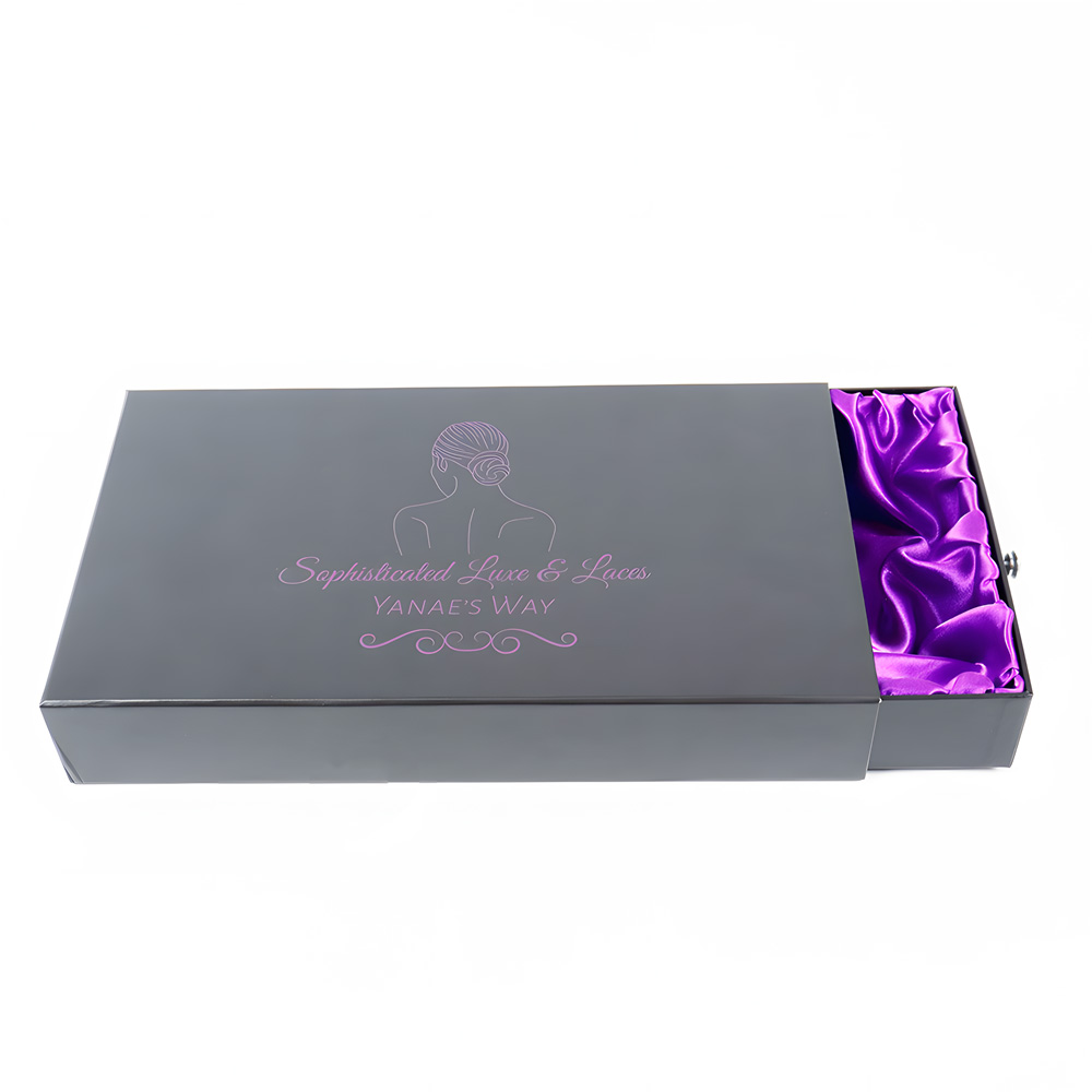 Custom Black Rigid Drawer Style Hair Boxes KALI Luxury Hair Packaging (2)
