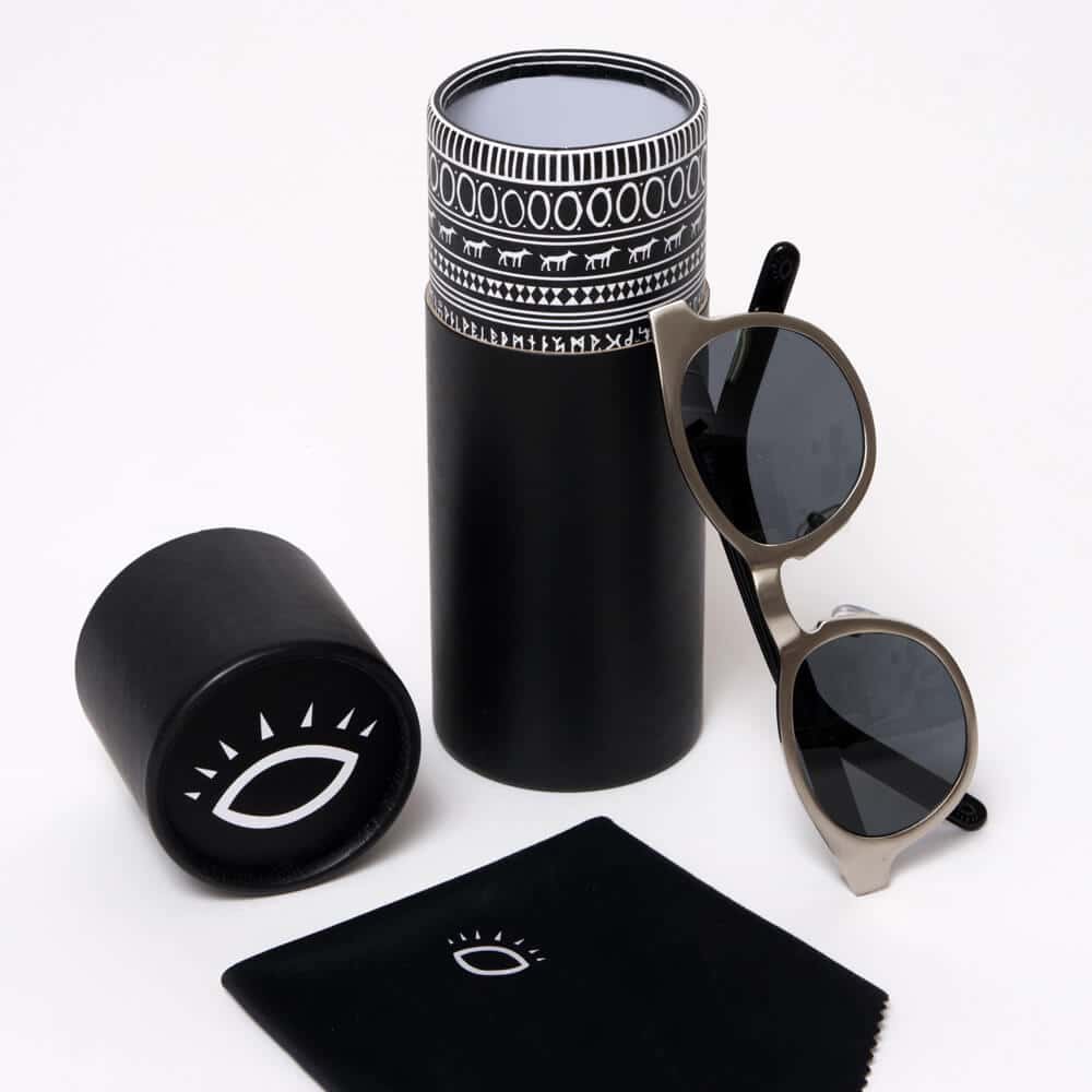 Custom Black Round Sunglasses Empty Packaging Tube Box