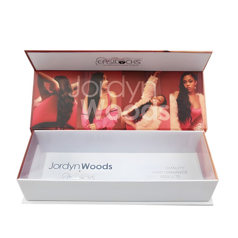 Custom Logo Printed Magnetic Hair Boxes KALI Custom Hair Packaging Boxes