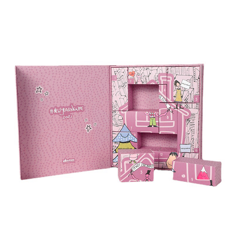 Custom Pink Blind Advent Calender Packaging Luxury Paper Box.Com (1)