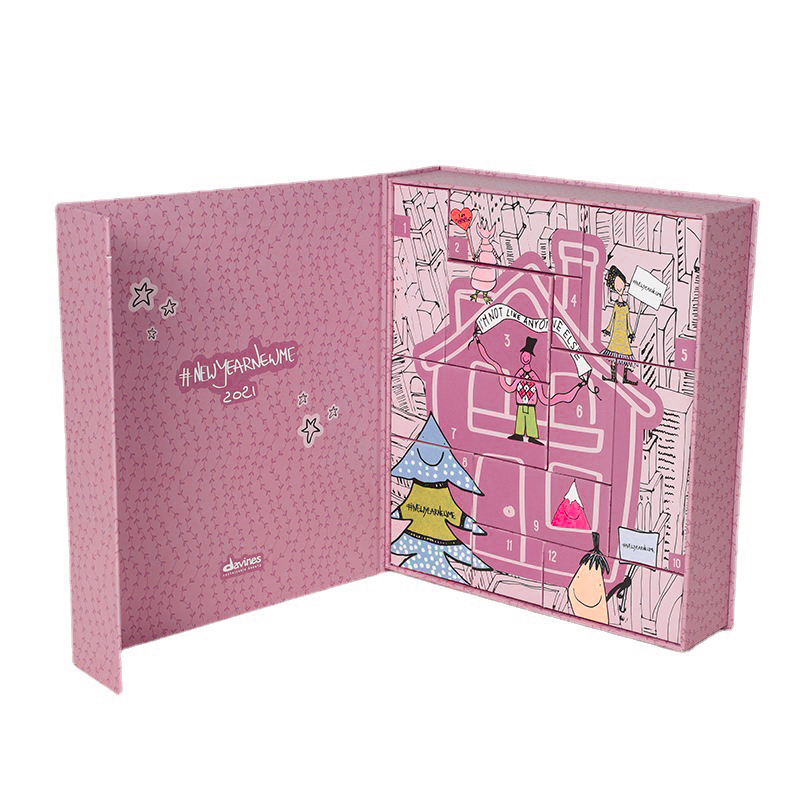 Custom Pink Blind Advent Calender Packaging Luxury Paper Box.Com (3)