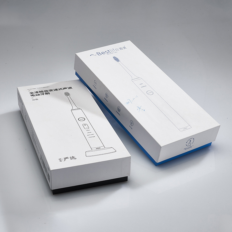 Electric Toothbrush Color Contrast Lid Bottom Packaging Boxes Kali Custom Electronics Pac