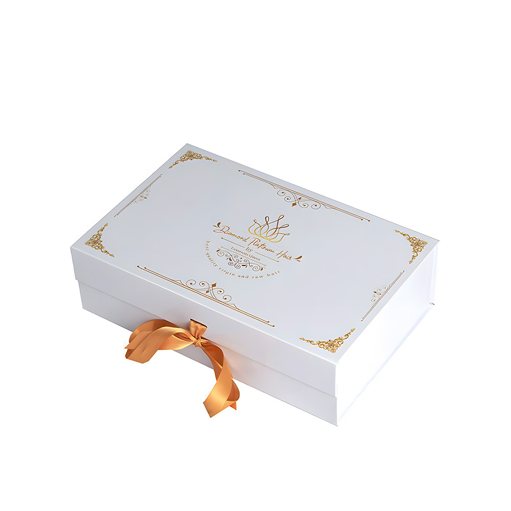 Elegant Ribbon Closure Foldable Wig Hair Boxes KALI Custom Hair Packaging Box (2)
