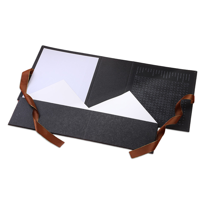 Embossed Flat Pack Gift Box with Ribbon Kali Custom Gift Packaging Boxes (1)