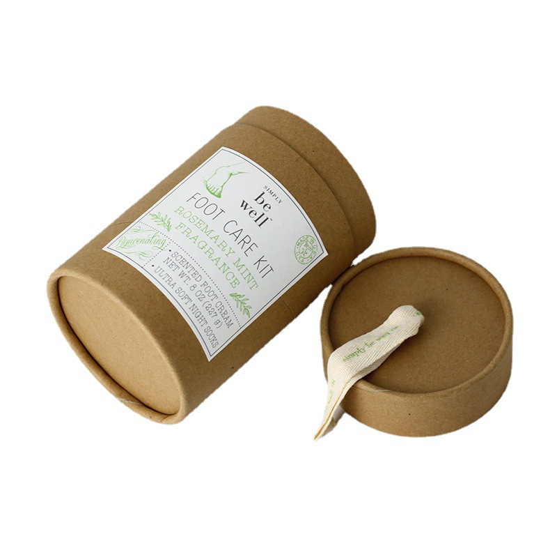 Foot Cream Tube Packaging Box Cheap Kraft Round Box KALI (2)