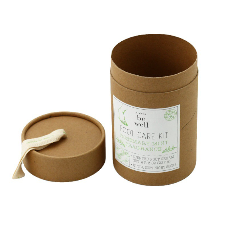 Foot Cream Tube Packaging Box Cheap Kraft Round Box KALI