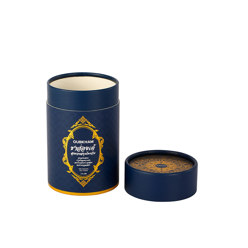 Hot Stamping Logo Round Shaped Tea Box Kali Custom Paper Cylinder Boxes (1)
