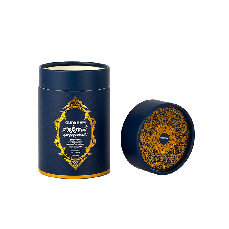 Hot Stamping Logo Round Shaped Tea Box Kali Custom Paper Cylinder Boxes (2)
