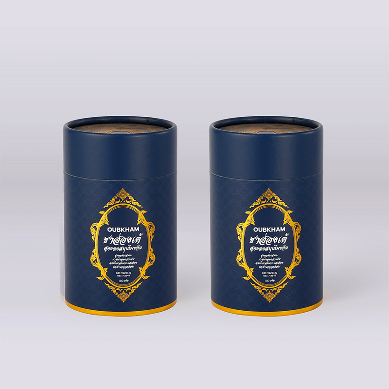Hot Stamping Logo Round Shaped Tea Box Kali Custom Paper Cylinder Boxes (4)