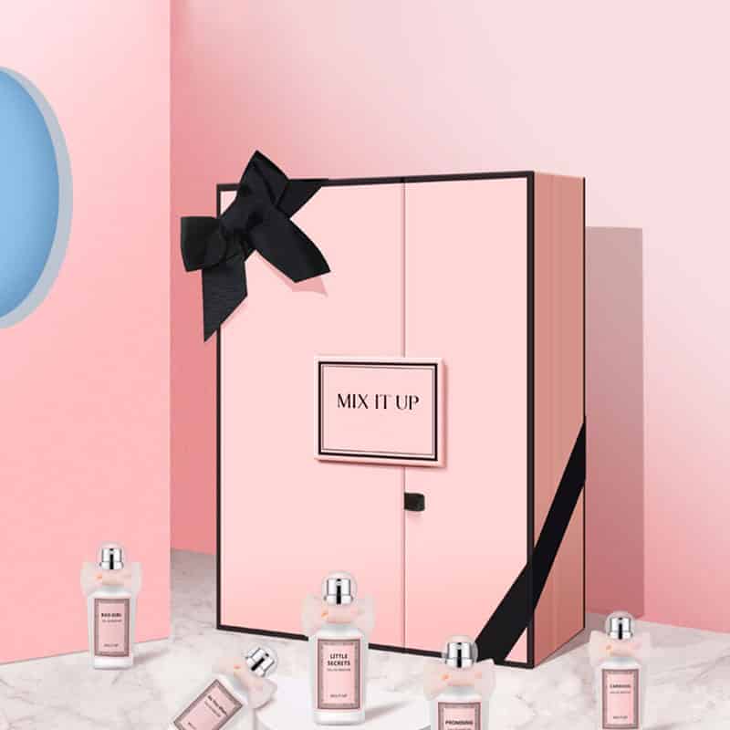 Large Perfume Gift Set Packaging Box With Ribbon Kali Custom Gift Boxes