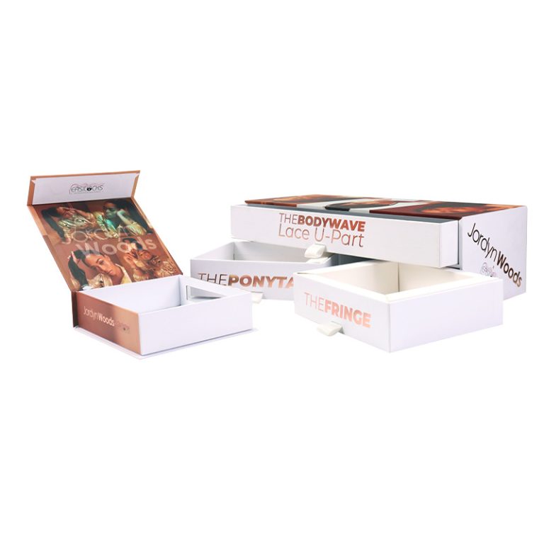 Luxury Double Drawer Hair Product Gift Packaging Boxes KALI Custom Wigs Hair Packaging