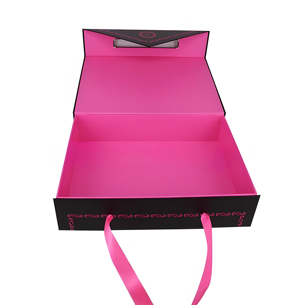 Luxury Foldable Hair Gift Packaging Box with Ribbon Handle KALI Custom Wig Packaging (3)