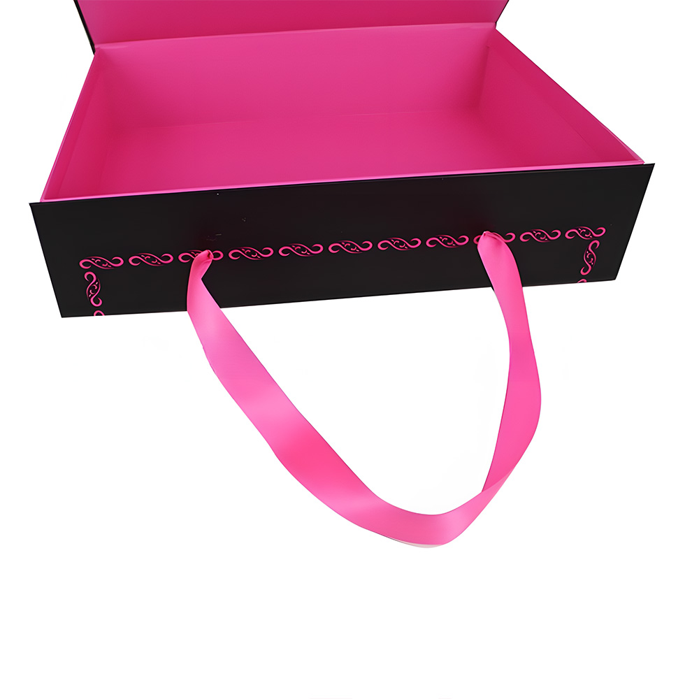 Luxury Foldable Hair Gift Packaging Box with Ribbon Handle KALI Custom Wig Packaging (4)