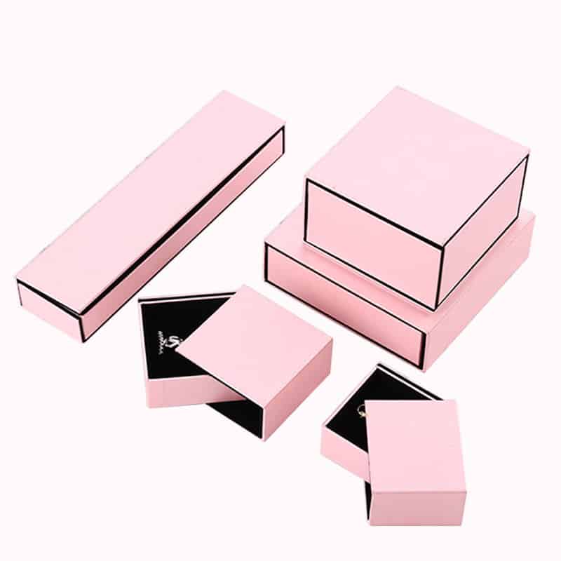 Pink Rigid Cardboard Jewelry Box With Insert (4)