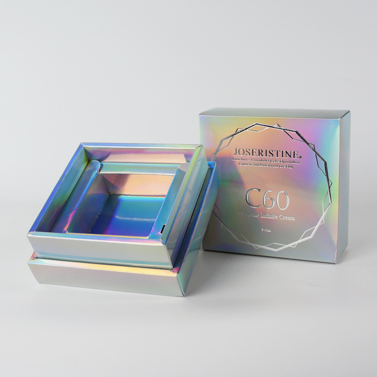 Custom Rainbow Foil Air Cushion Foundation Box, Luxury Foil Foundation Box Design, Eco-friendly Air Cushion Foundation Box, Custom Air Cushion Foundation Packaging, Rainbow Foil Foundation Box for Gifts