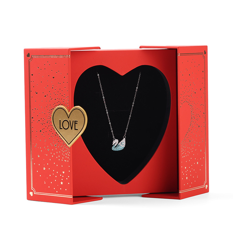 Red Double Door Cabinet Style Jewelry Gift Boxes Kali Custom Double Openni (3)
