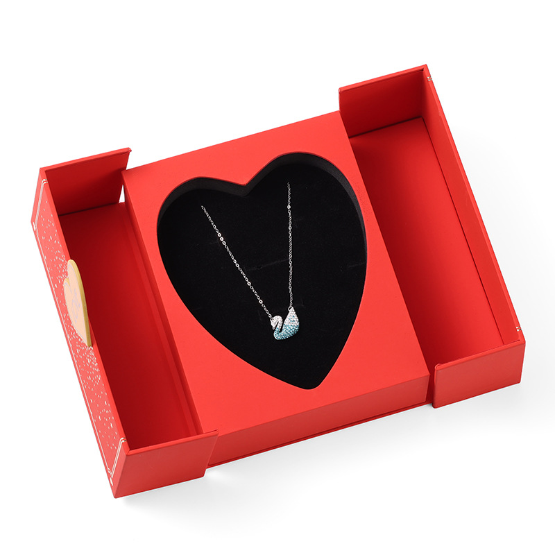 Red Double Door Cabinet Style Jewelry Gift Boxes Kali Custom Double Openni (4)