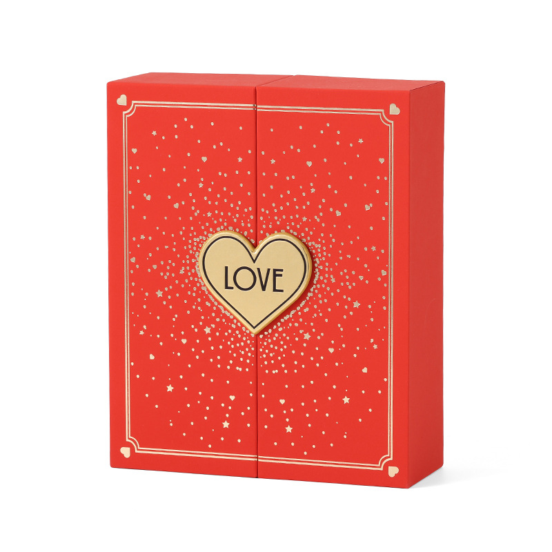 Red Double Door Cabinet Style Jewelry Gift Boxes Kali Custom Double Openni (6)