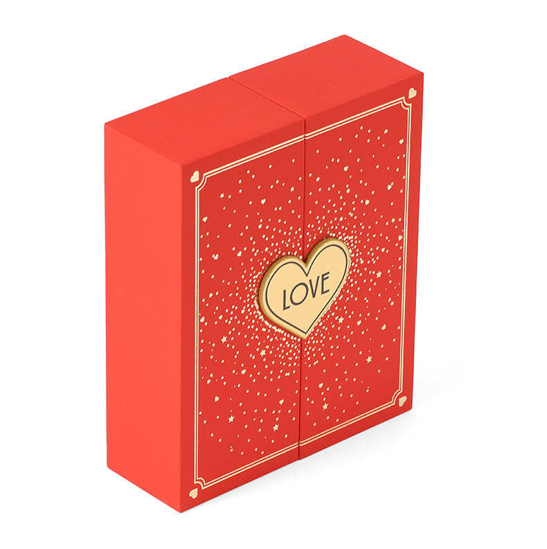 Red Double Door Cabinet Style Jewelry Gift Boxes Kali Custom Double Openning B