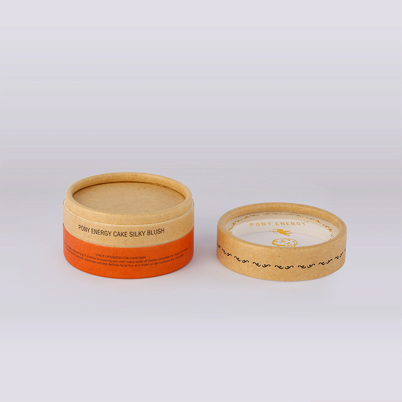 Round Shaped Kraft Blush Powder Box Kali Custom Cylinder Boxes (4)