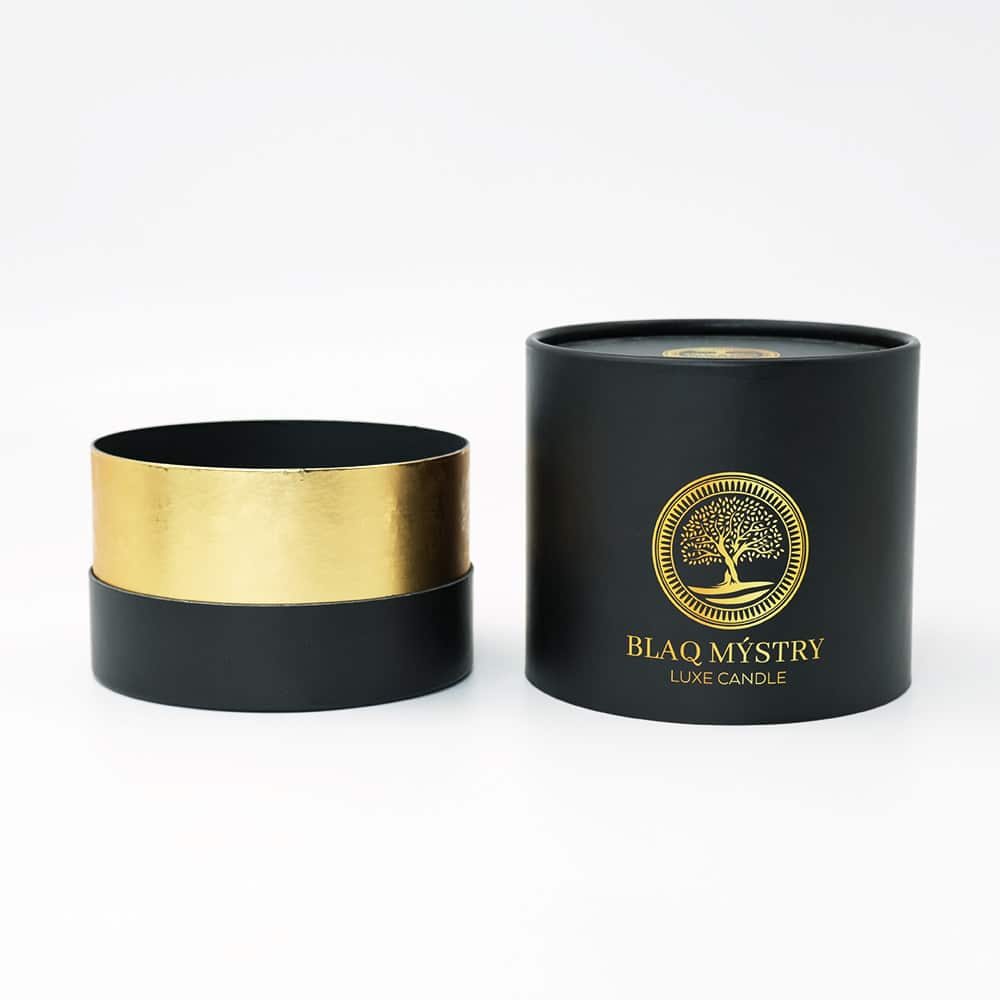 Custom Round Black Candle Box, Luxury Round Black Candle Packaging, Personalized Round Candle Boxes for Gifts, Eco-friendly Round Black Candle Packaging, Premium Black Round Candle Boxes Design