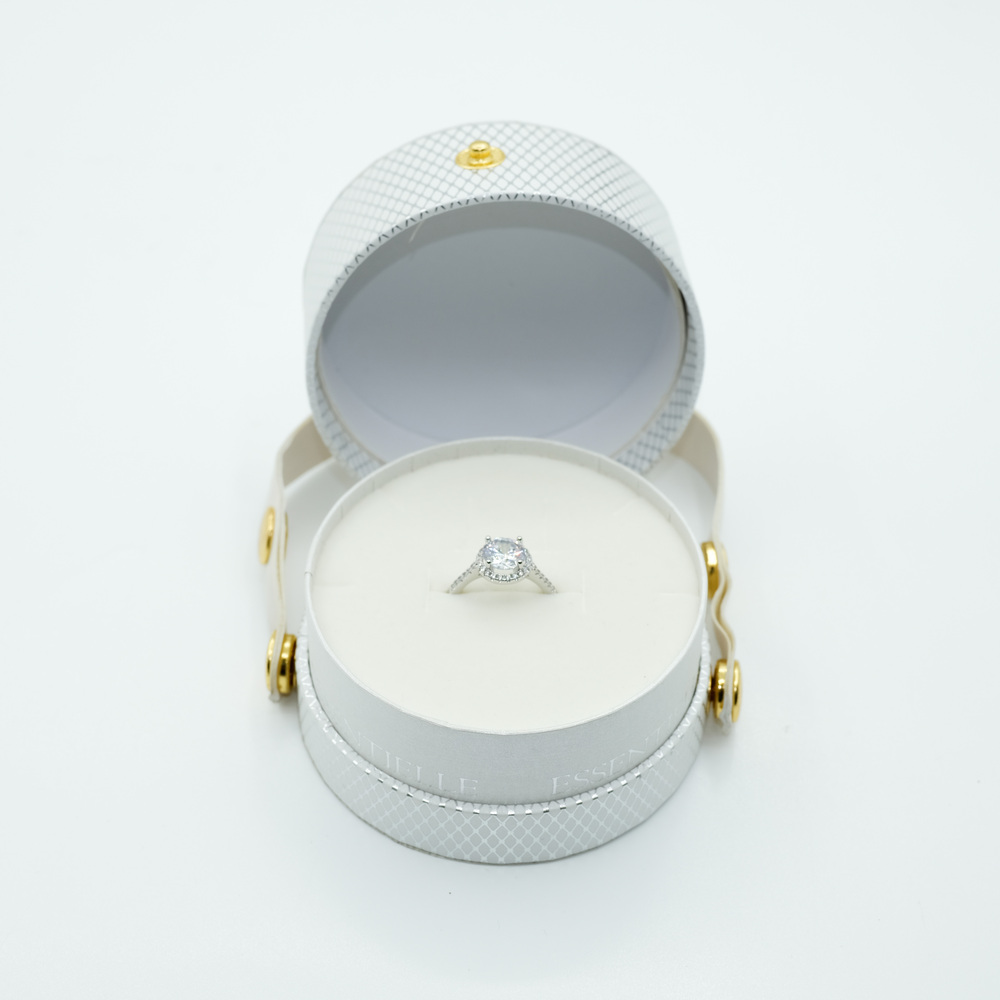 Round Wedding Ring Box With Handle Jewelry Box Manufacturer KALI (1)