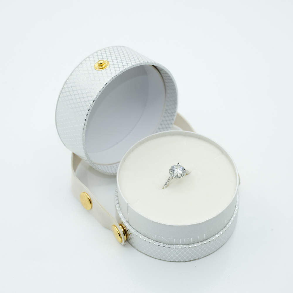 Round Wedding Ring Box With Handle Jewelry Box Manufacturer KALI