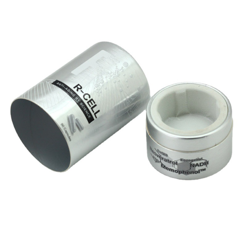 Silver Cylinder Capsules Box For Sale Round Packaging Box Factory KALI (2)