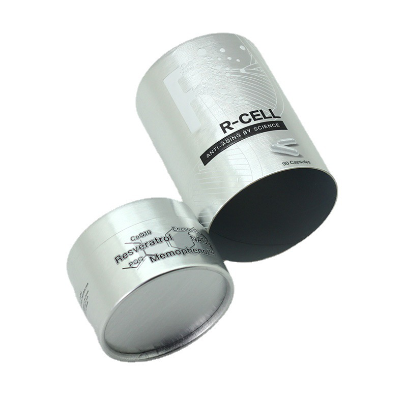 Silver Cylinder Capsules Box For Sale Round Packaging Box Factory KALI