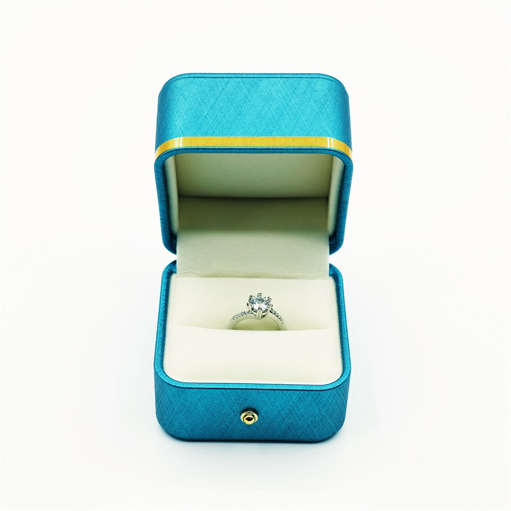 Small Cyan Wedding Ring Box Custom Jewlery Box Company KALI
