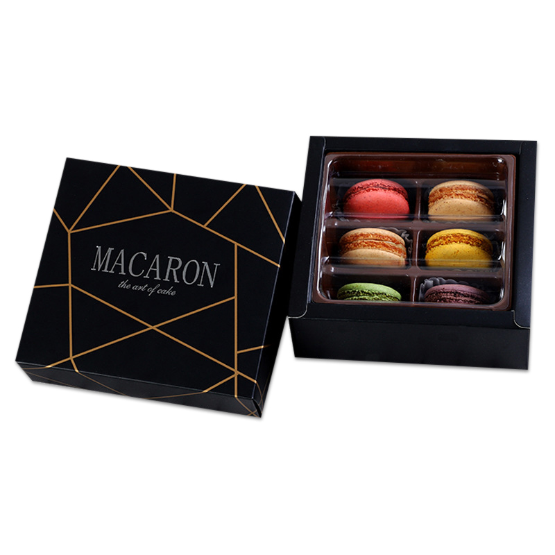 Square Macaron Gift Packaging Box with Blister Tray Kali Custom Paper Boxes