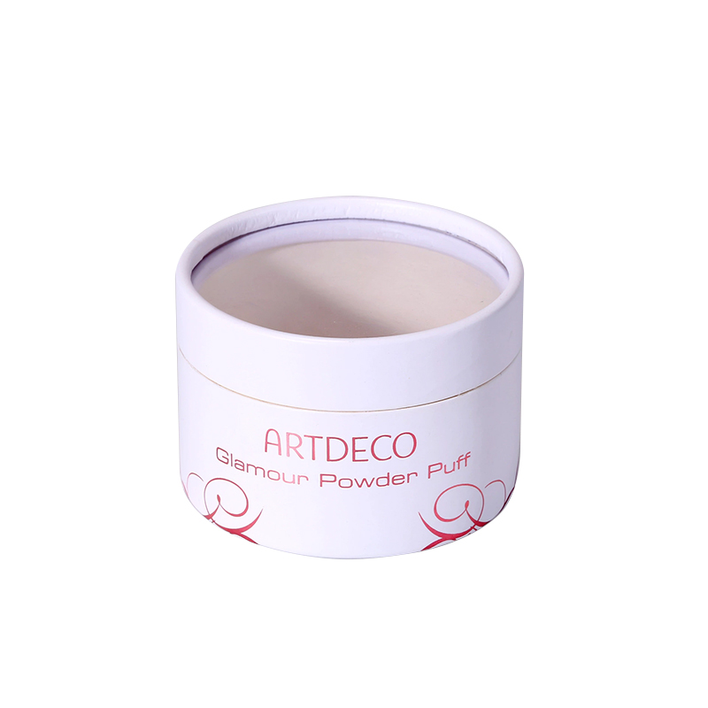 Window Lid Round Powder Puff Packaging Box Kali Custom Cylinder Boxes